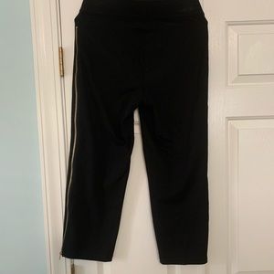 Bianca Nygord - black cropped pant, gold zipper M